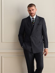 V barvi oglja - Signature 100% Wool Double Breasted Tailored Fit Suit Jacket - Slika 1 iz 4