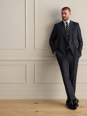 V barvi oglja - Signature 100% Wool Double Breasted Tailored Fit Suit Jacket - Slika 2 iz 4