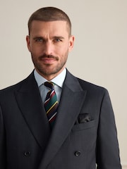 V barvi oglja - Signature 100% Wool Double Breasted Tailored Fit Suit Jacket - Slika 4 iz 4
