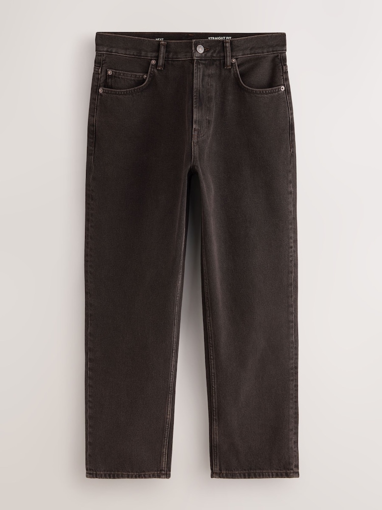 Brown Straight Fit Vintage Jeans - Image 1 of 5 Brown Straight Fit Vintage Jeans - Image 1 of 5