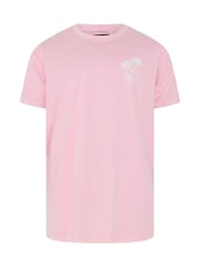 BadRhino Big & Tall Pink Acid Wash Skull T-Shirt - Image 4 of 5