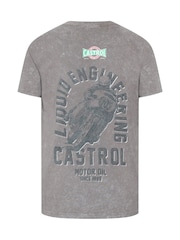BadRhino Big & Tall Grey Acid Wash Castrol Bike T-Shirt - Image 6 of 6