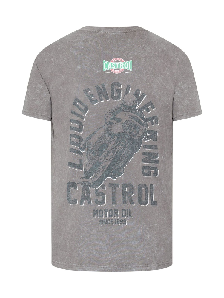 BadRhino Big & Tall Grey Acid Wash Castrol Bike T-Shirt - Image 6 of 6 BadRhino Big & Tall Grey Acid Wash Castrol Bike T-Shirt - Image 6 of 6