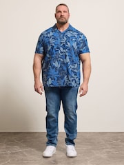 BadRhino Big & Tall Blue Printed Shirt - Image 2 of 6