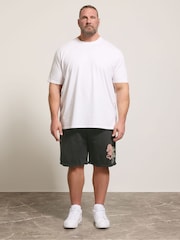 BadRhino Big & Tall Black Japanese Printed Sweat Shorts - Image 2 of 6