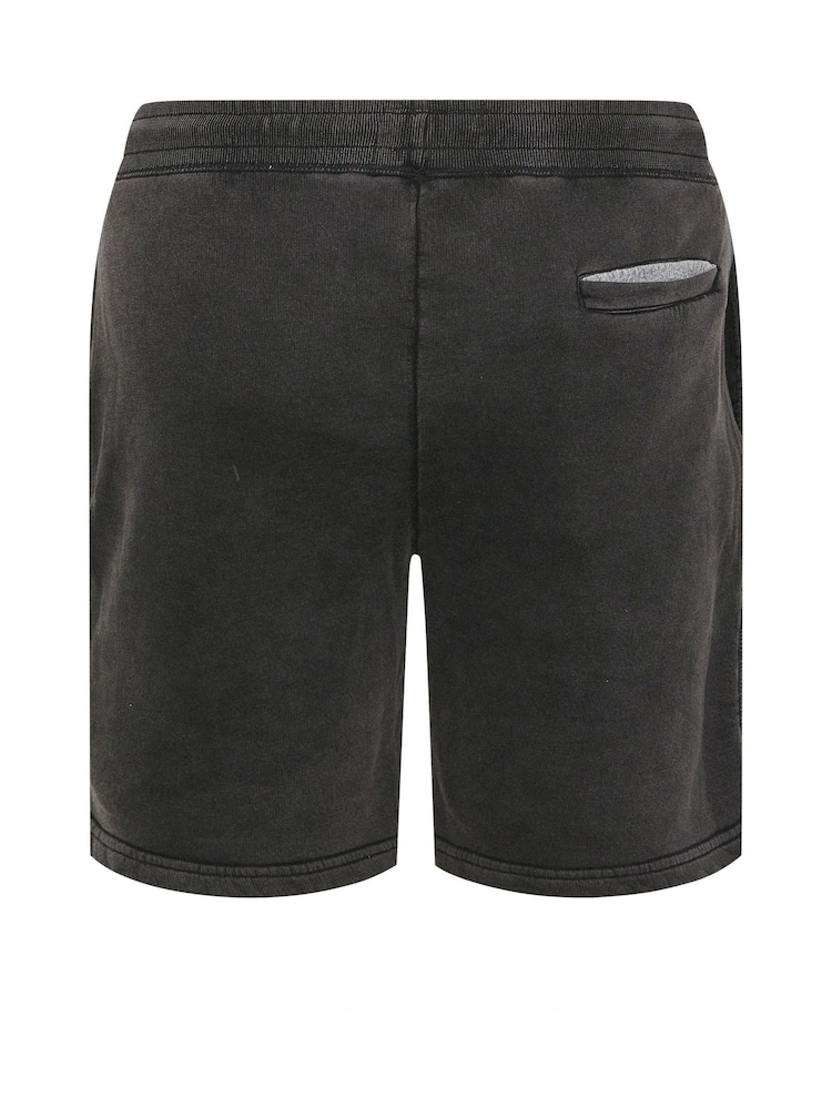 BadRhino Big & Tall Black Japanese Printed Sweat Shorts - Image 6 of 6