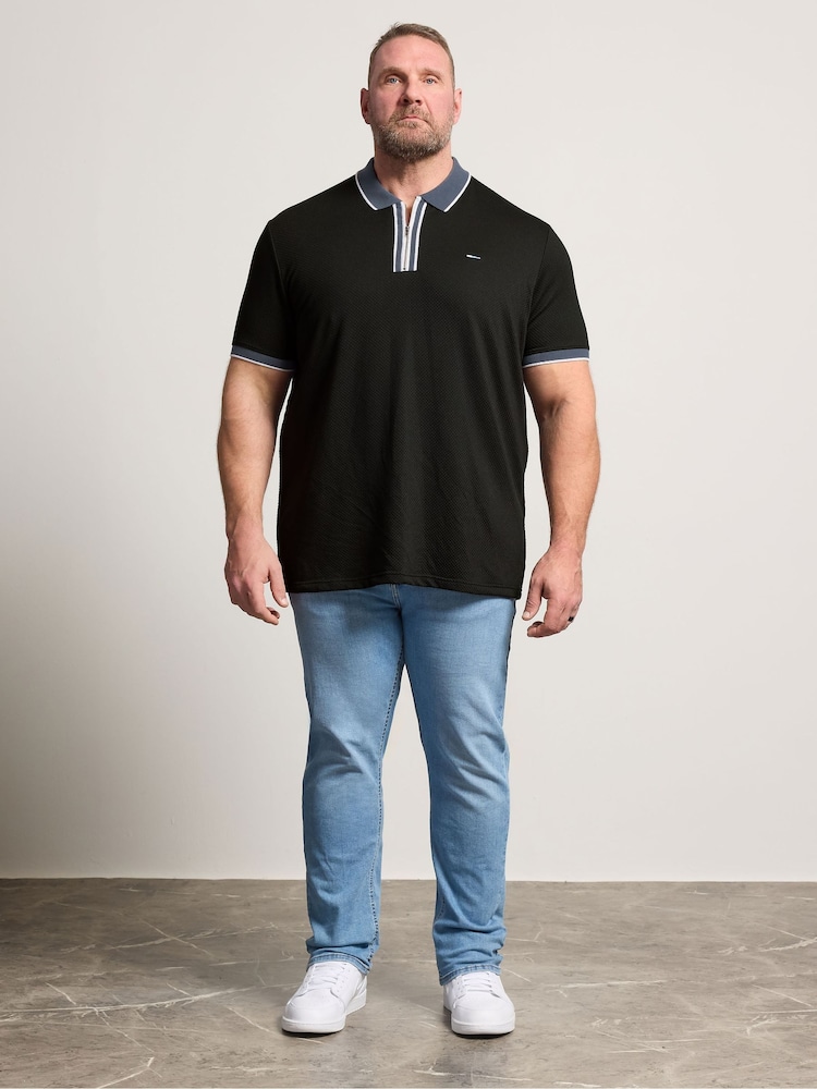 Textured Jacquard Zip Polo Shirt - Image 2 of 4