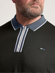 Textured Jacquard Zip Polo Shirt - Image 3 of 4