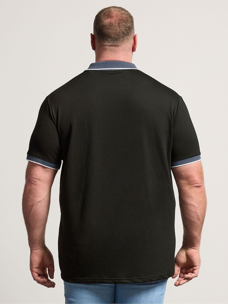 Textured Jacquard Zip Polo Shirt - Image 4 of 4