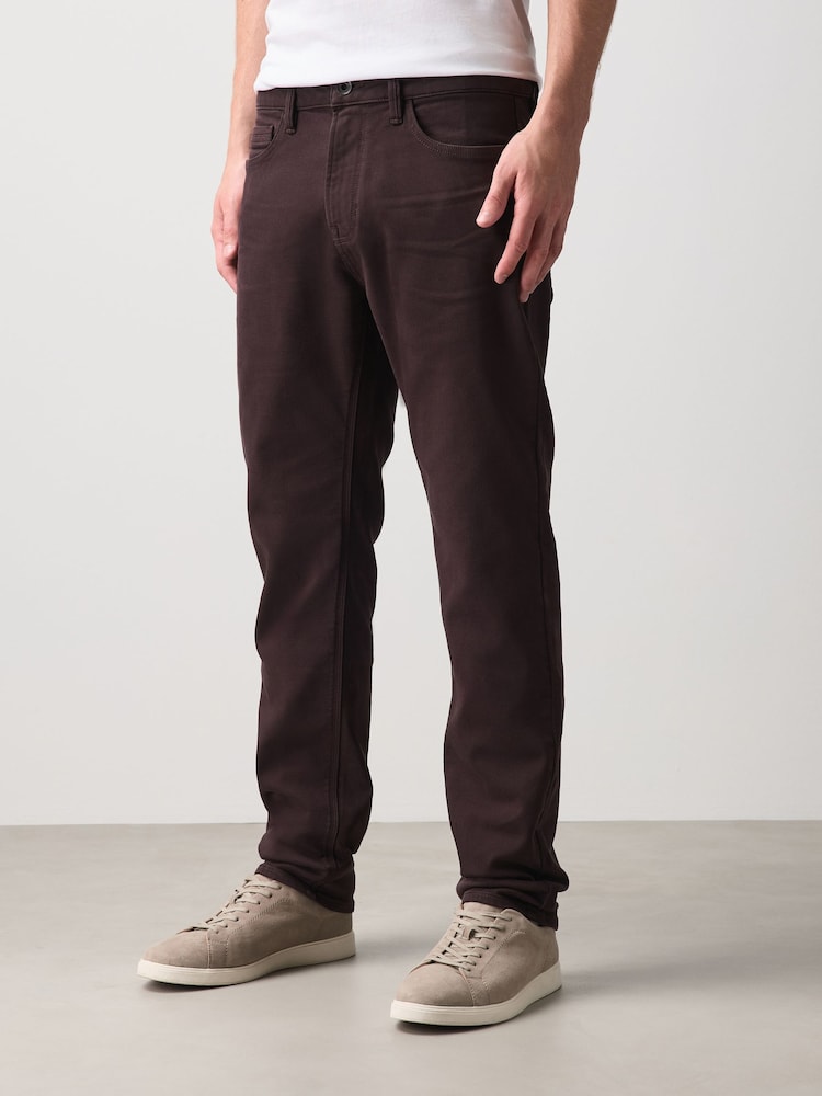 Burgundy Slim Fit Comfort Stretch Jeans - Image 1 of 7 Burgundy Slim Fit Comfort Stretch Jeans - Image 1 of 7