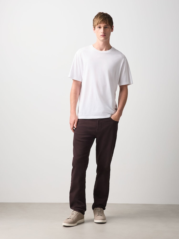 Burgundy Slim Fit Comfort Stretch Jeans - Image 2 of 7 Burgundy Slim Fit Comfort Stretch Jeans - Image 2 of 7