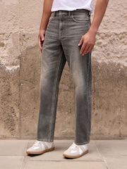 Grey Straight Fit Jeans - Image 3 of 6