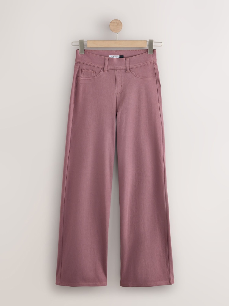 Pink/Grey Jersey Denim Wide Leg Trousers 2 Pack - Image 2 of 6