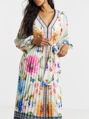 Joanna Hope White Pleated Maxi Dress - Image 3 of 4