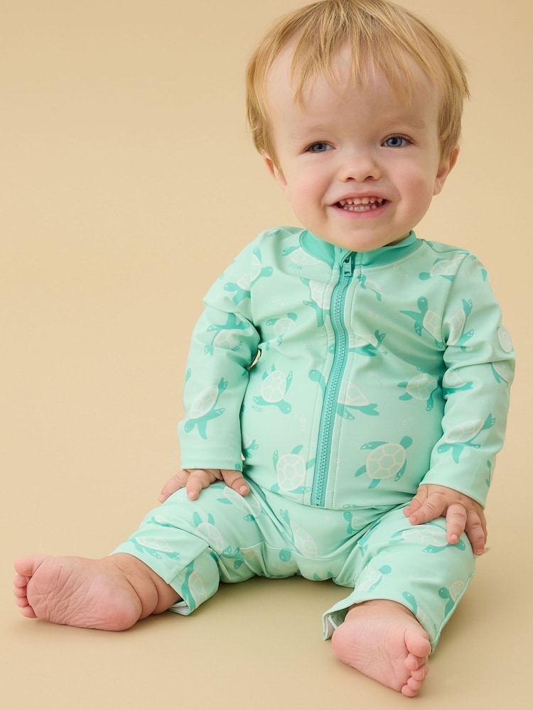 MORI Green Long Sleeve Sun Safe Sleepsuit - Image 1 of 5
