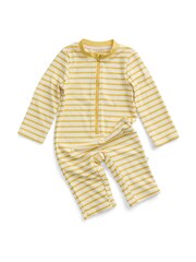 MORI Yellow Wave Sun Safe Long Sleeve Front Sleepsuit - Image 4 of 4