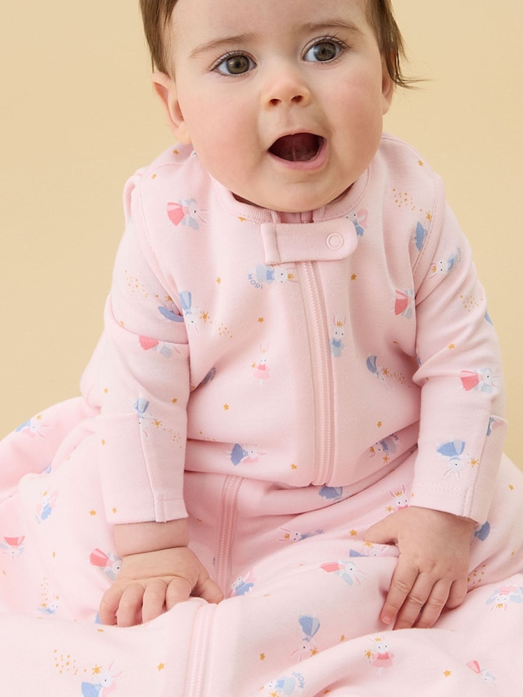 MORI Pink Enchanted Bunnies Supersoft Sleeping Bag 1.5 TOG - Image 1 of 5