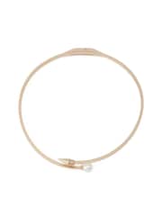 AllSaints Gold Tone Hazel Pearl Spike Collar Necklace - Image 1 of 4