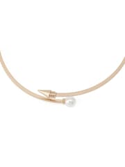 AllSaints Gold Tone Hazel Pearl Spike Collar Necklace - Image 2 of 4