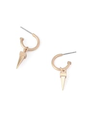 AllSaints Gold Tone Laio Spike Charm Huggie Earrings - Image 2 of 3