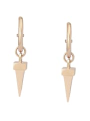 AllSaints Gold Tone Laio Spike Charm Huggie Earrings - Image 3 of 3