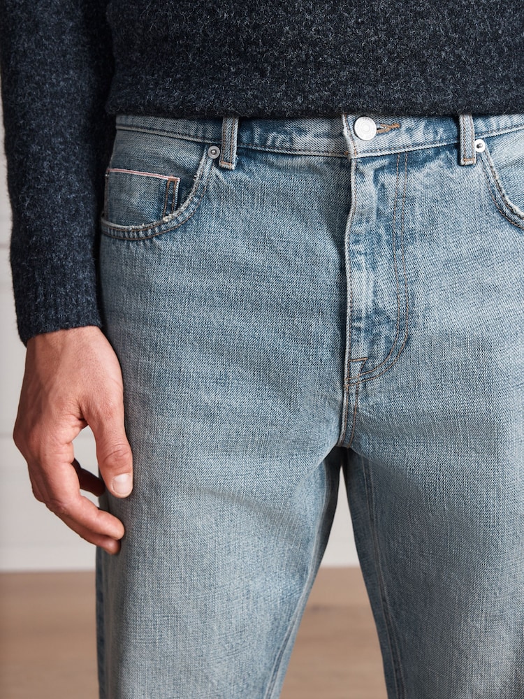 Lyseblå - N. Premium denimjeans med lige pasform - Billede 7 af 7