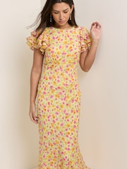 Nobodys Child Yellow/Orange Lola Midaxi Dress - Image 4 of 5