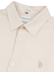 U.S. Polo Assn Natural Linen Blend Shirt - Image 7 of 7