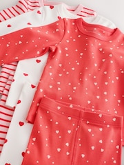 Red/Ecru Snuggle Pyjamas 3 Pack (9mths-12yrs) - Image 11 of 12