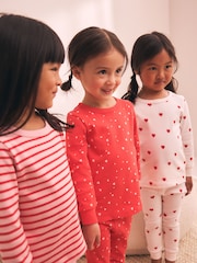 Red/Ecru Snuggle Pyjamas 3 Pack (9mths-12yrs) - Image 3 of 12