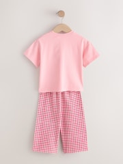 Pink Heart Gingham Top & Joggers Set (3mths-7yrs) - Image 3 of 5