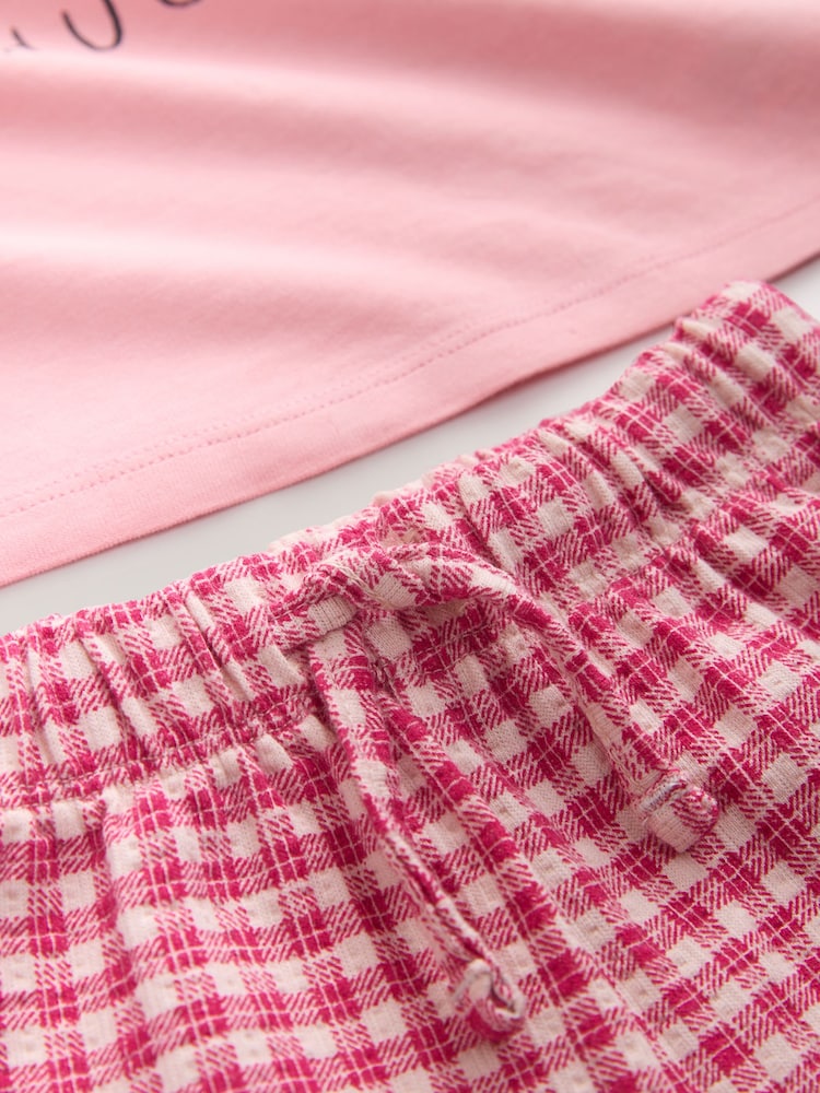 Pink Heart Gingham Top & Joggers Set (3mths-7yrs) - Image 5 of 5