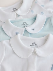 Pale Blue Collar Baby Sleepsuits 3 Pack (0-2yrs) - Image 7 of 10