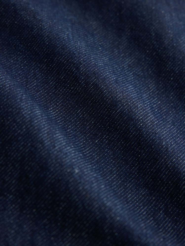 Indigo zils - Džinsa mini kleita ar rāvējslēdzēju priekšpusē ar garām piedurknēm - Attēls 9 no 9 Indigo zils - Džinsa mini kleita ar rāvējslēdzēju priekšpusē ar garām piedurknēm - Attēls 9 no 9