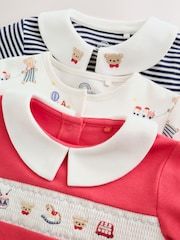 Krémové/červené - Collared Sleepsuits 3 Pack (0mths-2yrs) - Obrázek 9 z 14