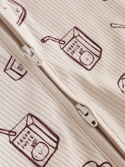Blue/Brown Brunch Two Way Zip Baby Sleepsuits 4 Pack (0mths-2yrs) - Image 10 of 11