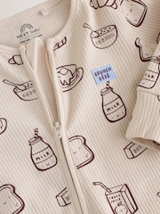 Blue/Brown Brunch Two Way Zip Baby Sleepsuits 4 Pack (0mths-2yrs) - Image 9 of 11