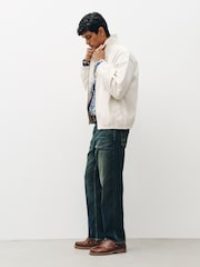 Dark Blue Tinted Straight Fit Belted Authentic Jeans - Image 3 of 6
