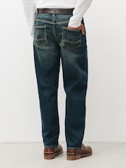 Dark Blue Tinted Straight Fit Belted Authentic Jeans - Image 5 of 6