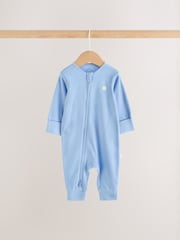 Pale Blue Cloud Two Way Zip Sleepsuits 4 Pack (0mths-3yrs) - Image 10 of 17