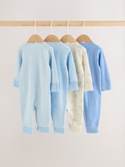 Pale Blue Cloud Two Way Zip Sleepsuits 4 Pack (0mths-3yrs) - Image 11 of 17