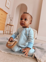 Pale Blue Cloud Two Way Zip Sleepsuits 4 Pack (0mths-3yrs) - Image 4 of 17