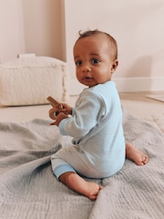 Pale Blue Cloud Two Way Zip Sleepsuits 4 Pack (0mths-3yrs) - Image 6 of 17
