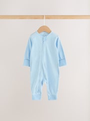 Pale Blue Cloud Two Way Zip Sleepsuits 4 Pack (0mths-3yrs) - Image 8 of 17