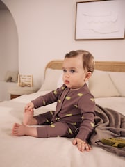 Multi Mini Animals Two Way Zip Sleepsuits 4 Pack (0mths-3yrs) - Image 3 of 13