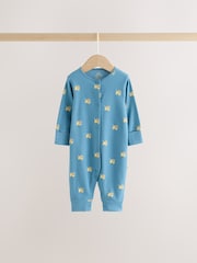 Multi Mini Animals Two Way Zip Sleepsuits 4 Pack (0mths-3yrs) - Image 7 of 13