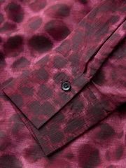 Berry/Black Leopard Beach Shirt Cover-Up - Image 7 of 7