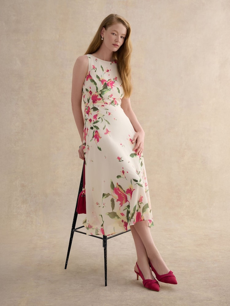 Hobbs Cream Carly Dress - Image 1 of 6 Hobbs Cream Carly Dress - Image 1 of 6