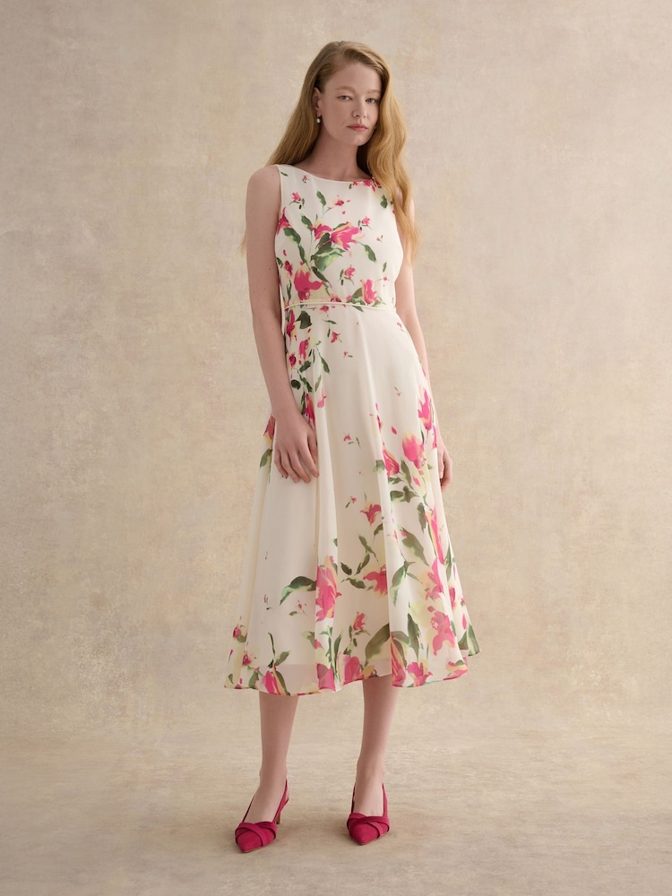 Hobbs Cream Carly Dress - Image 2 of 6 Hobbs Cream Carly Dress - Image 2 of 6