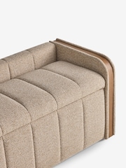Natural Myla Upholstered Ottoman Storage Textured Boucle Weave Mid Bench - Image 7 of 10
